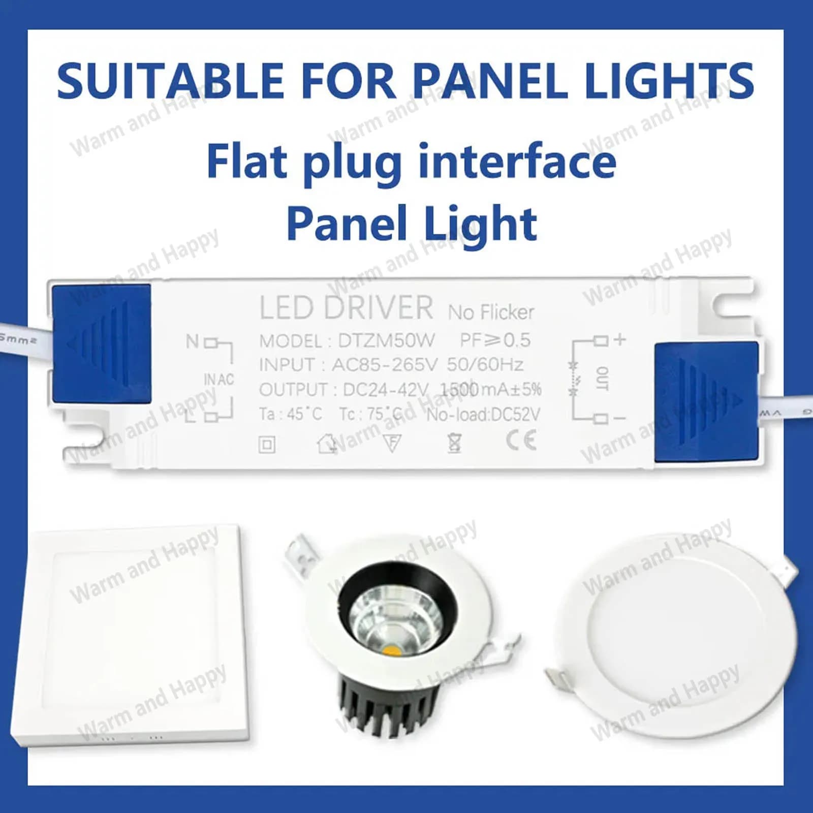 Adaptateur d'alimentation LED 10W 20W 30W 40W 50W, transformateurs d'éclairage DC24-42V AC85-265V, p