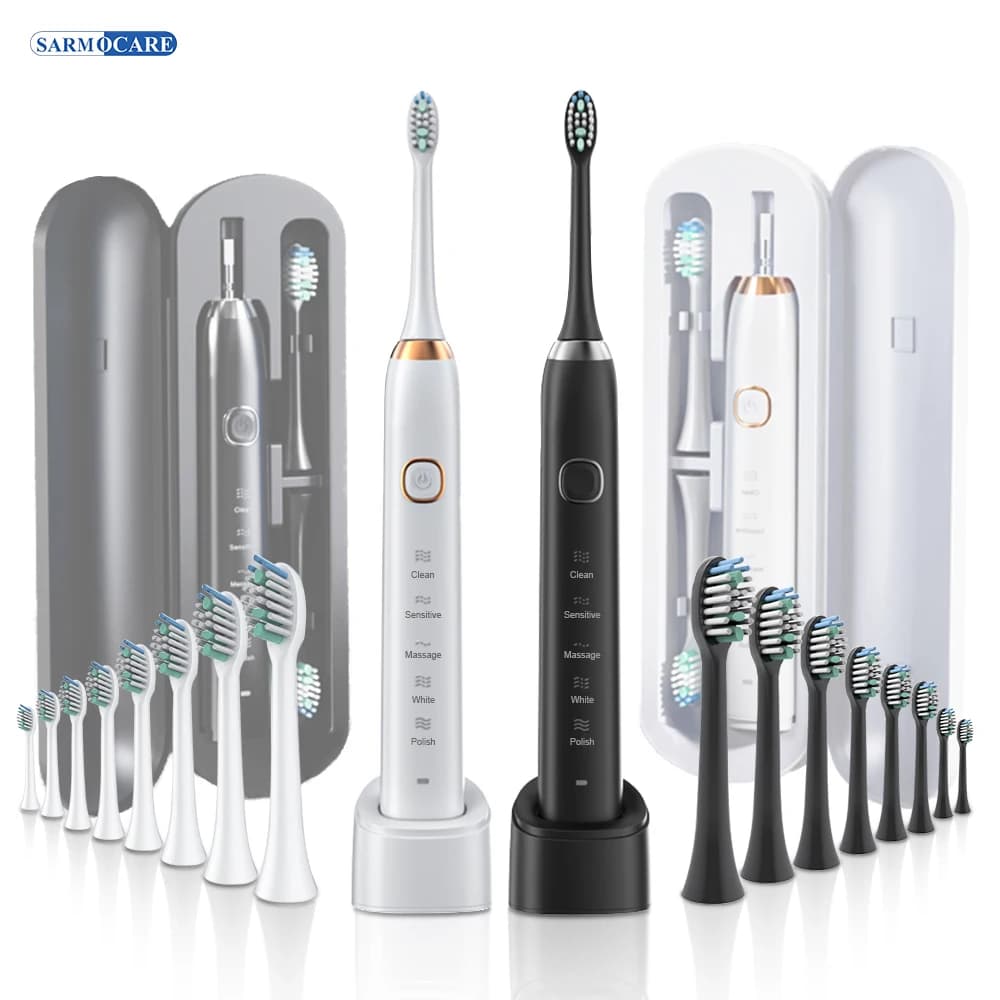 Brosse à dents électrique sonique 8 têtes de brosse intelligente Ultra sonique blanchiment des dents