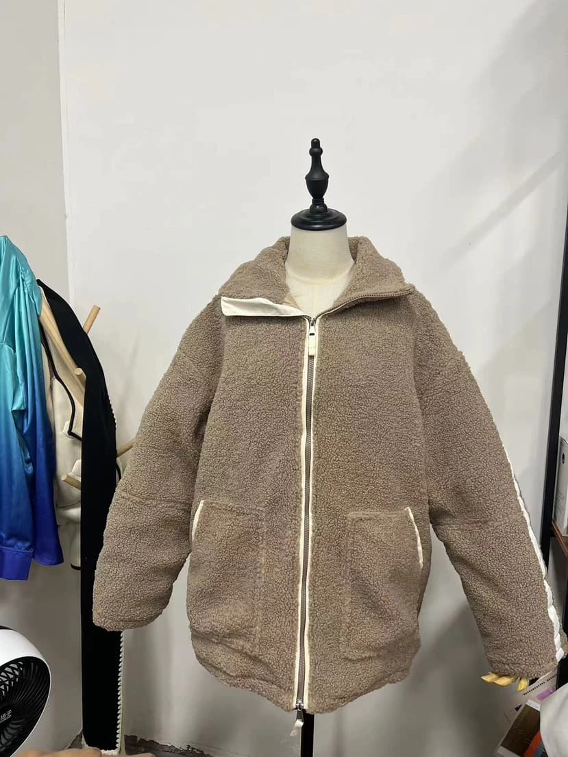 Manteau long surdimensionné ours en peluche pour femme, veste d'hiver en fausse fourrure, haut à man
