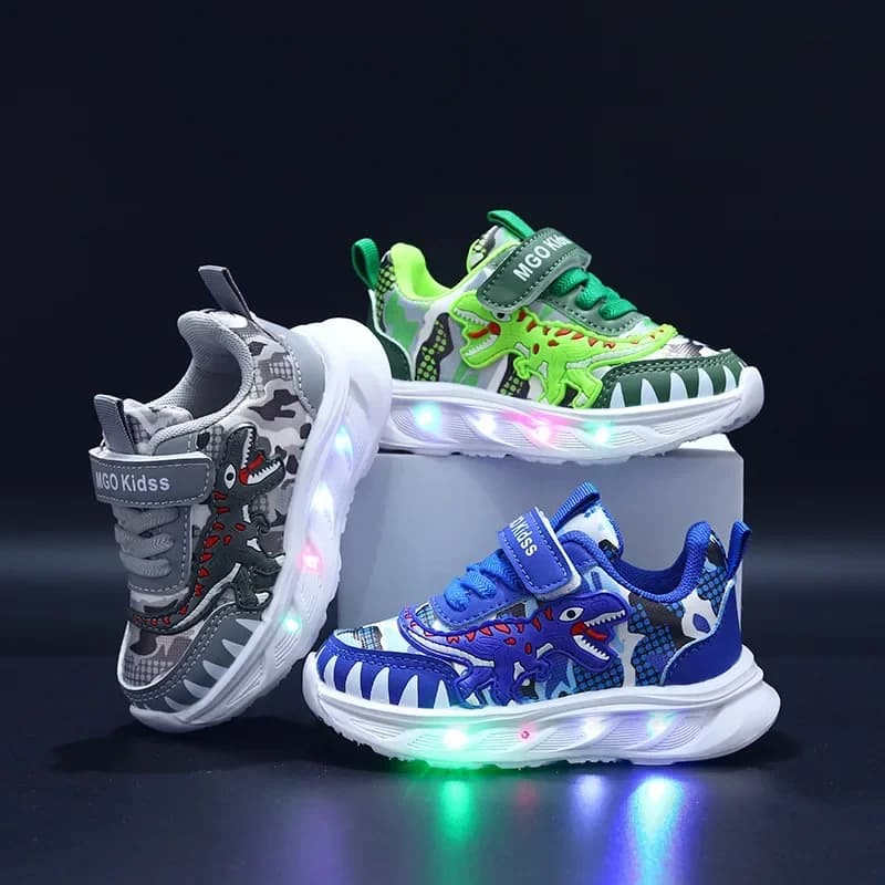 Chaussures lumineuses Led pour garçons, baskets décontractées Mickey pour enfants, chaussures de Spo