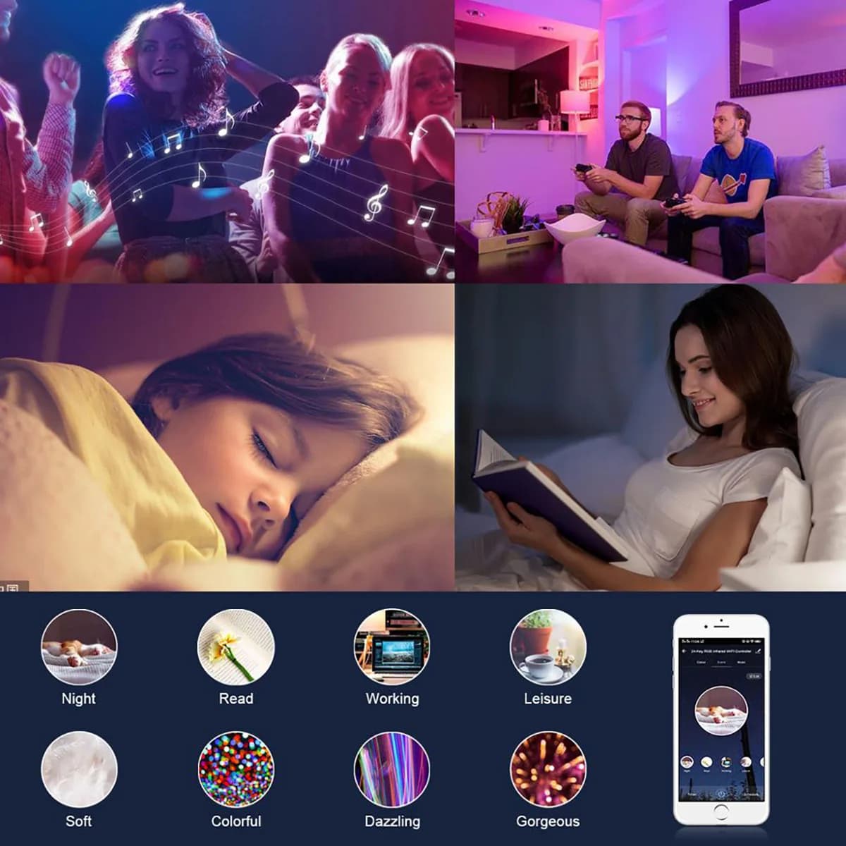 DC12V 24V Tuya APP Wifi RGB contrôleur 4 broches RGB LED de contrôle fonctionne avec l'application S