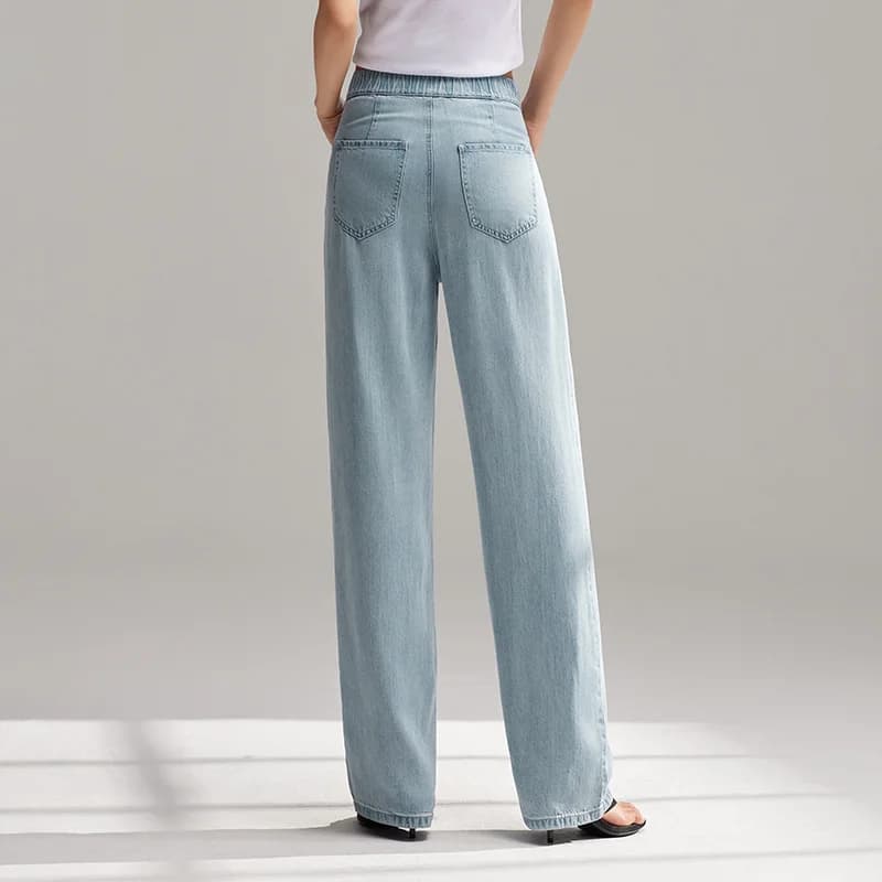 Semir jean femmes taille élastique pantalons longs 2025 nouvelle Version d'été sensation de fraîcheu