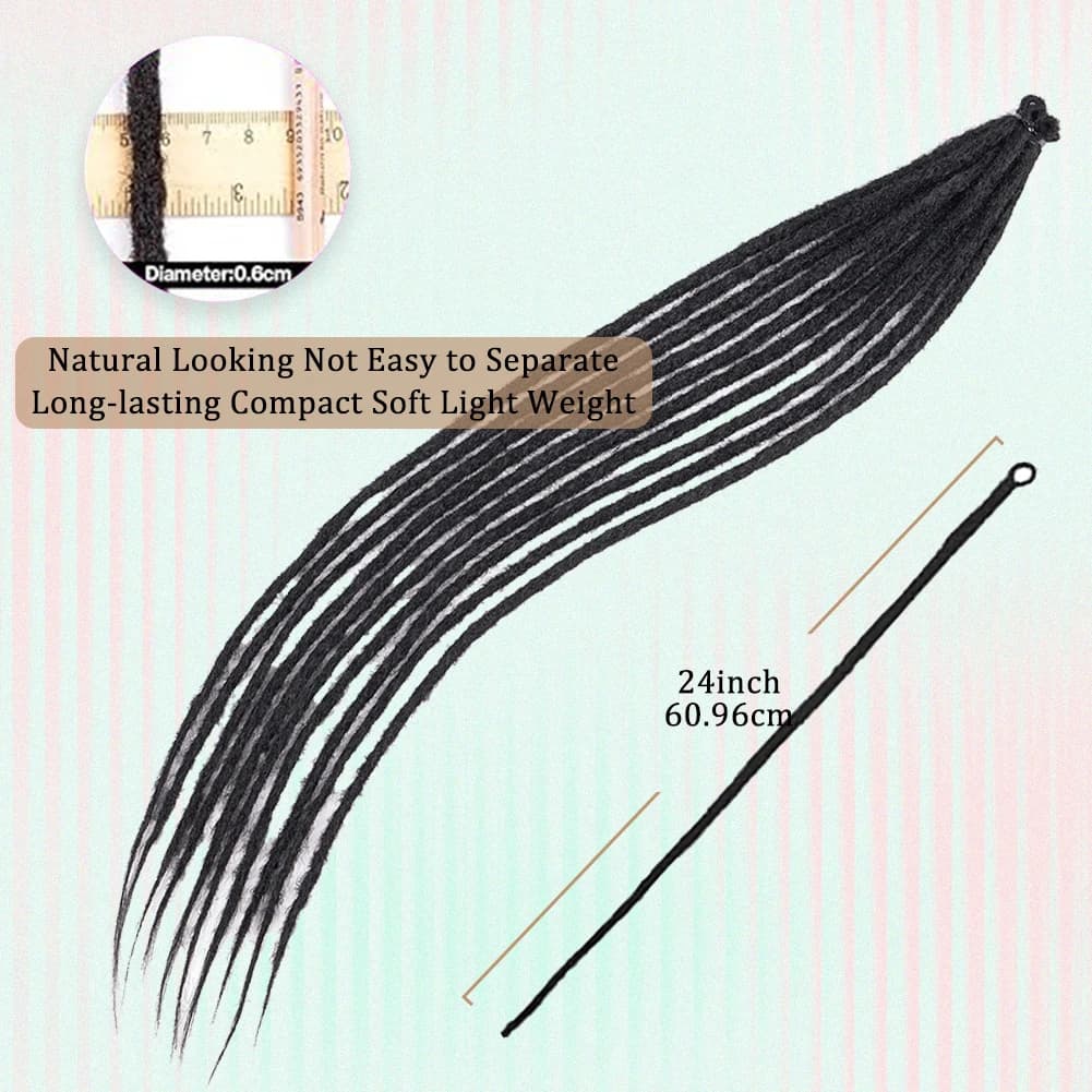 Extensions de Dreadlock synthétiques 10 racines/paquet Hippie dreads à une extrémité Ombre Loc Exten