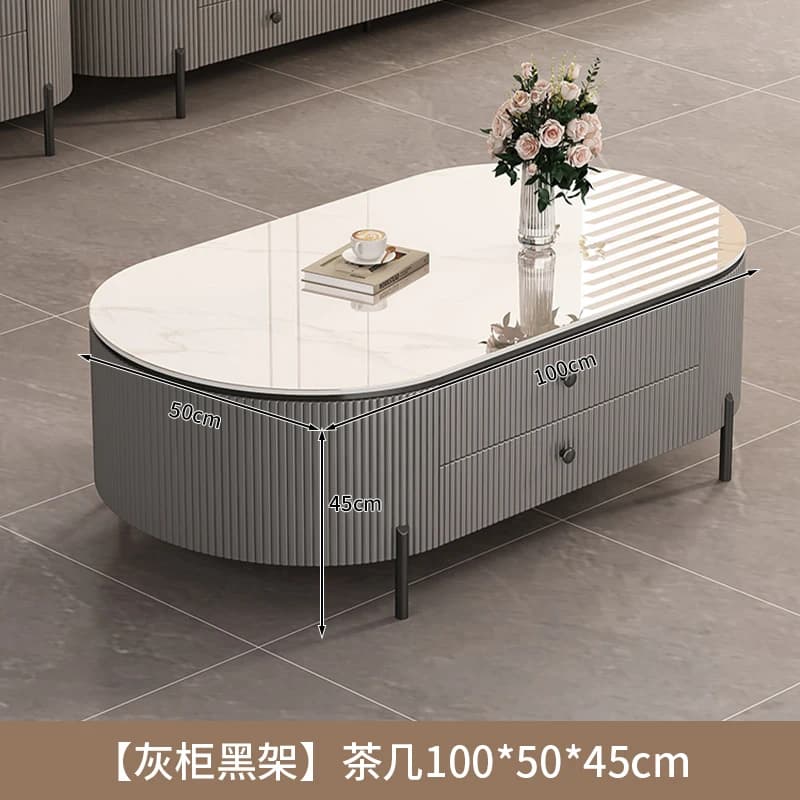 Tables basses ovales minimalistes en métal, meubles de salon Kawowy, décor moderne, décor de luxe, u