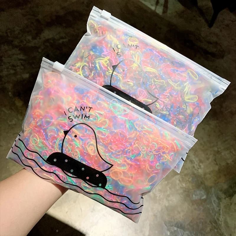 1000 pièces/paquet filles colorées petites bandes de caoutchouc jetables gomme pour queue de cheval 