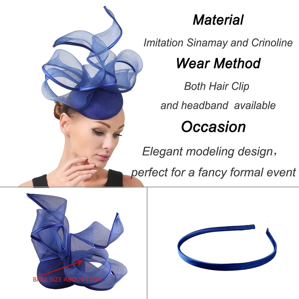Fascinator bébé chapeau femmes Nylon adulte Polyester fête mariage Fascinators or Fascinator XMF603 