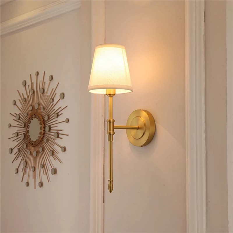 Lampe nordique en cuivre lampe murale rurale pour miroir décoratif chambre couloir escaliers appliqu