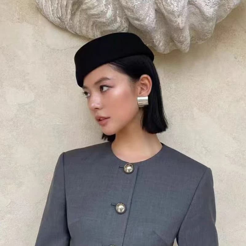 Béret en laine de haute qualité pour femmes, chapeau de pilulier rétro britannique, Fedoras français