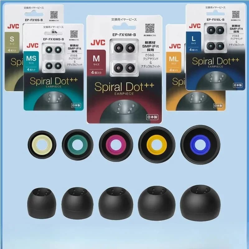 Embouts pour embouts d'oreille JVC FX10, écouteurs encastrés à points en spirale + + embouts d'oreil
