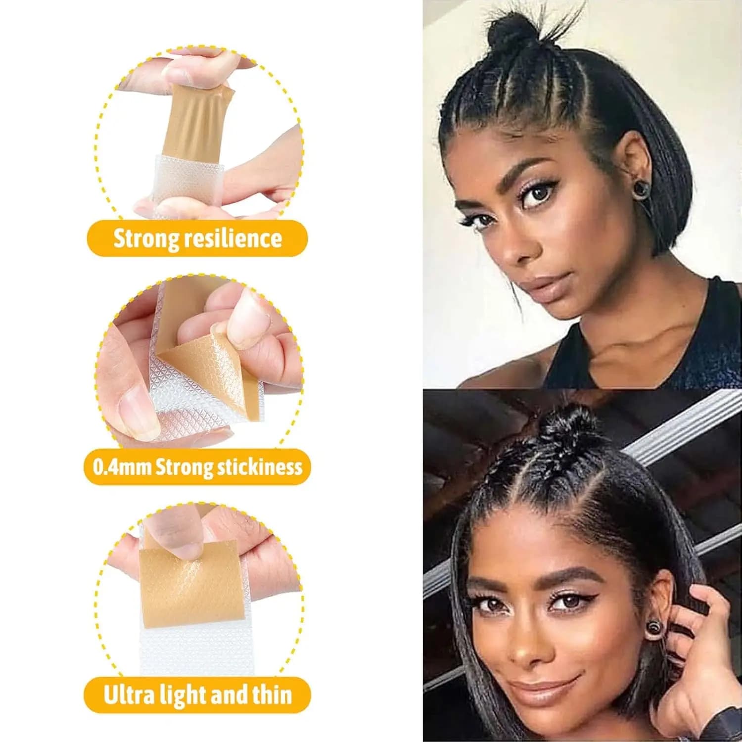 Bande de faux cuir chevelu pour perruques en dentelle, bande de cicatrice en Silicone avec raie réal