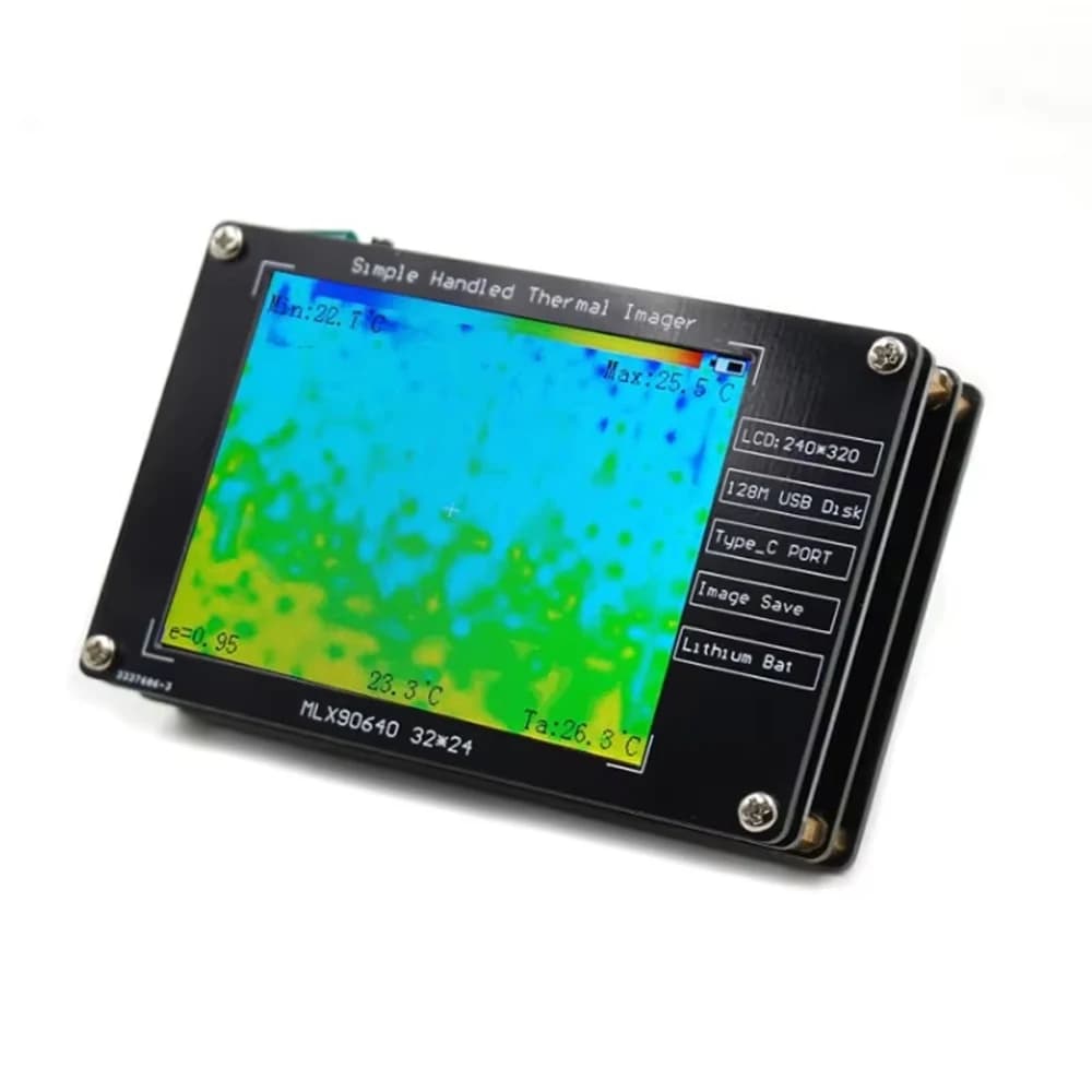 Caméra infrarouge, caméra infrarouge numérique MLX90640, caméra thermique portable, écran LCD 2,8 po