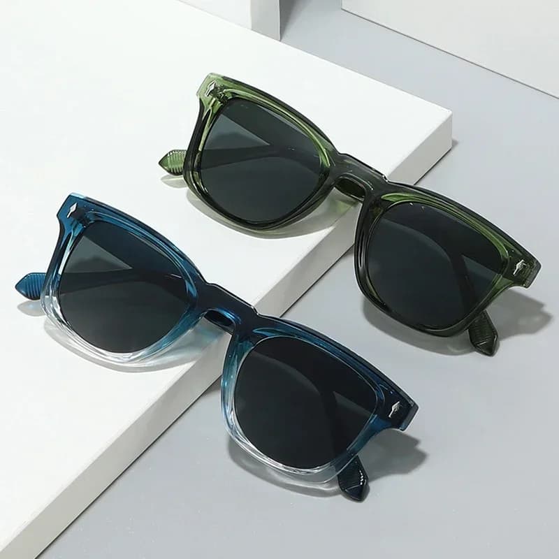JNPCXI rétro Rivets carré lunettes de soleil femmes mode dégradé nuances UV400 hommes vert noir lune