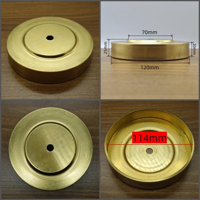 Base de lampe de bureau tout en laiton, griffe d'abat-jour non polie, plaque de plafond, traitement 