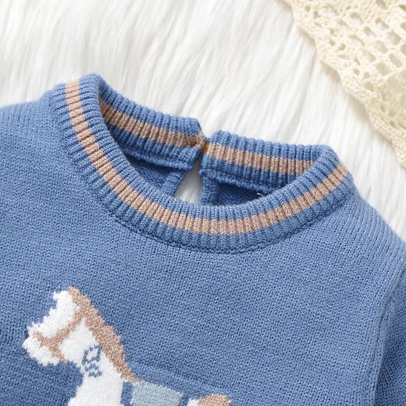 Barboteuse bleue en tricot à manches longues pour bébé, combinaisons pour nouveau-né garçon, combish