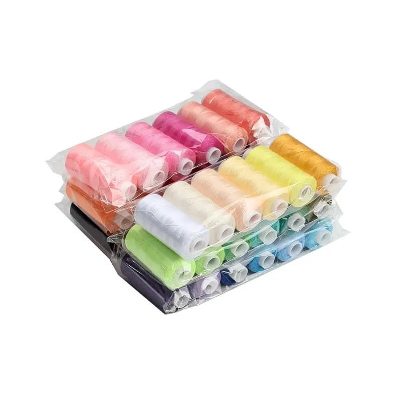 Fil à Coudre en Polyester de Couleurs Assorties, pour Couture et Broderie Intermédiaire, 6 Pièces/Pa
