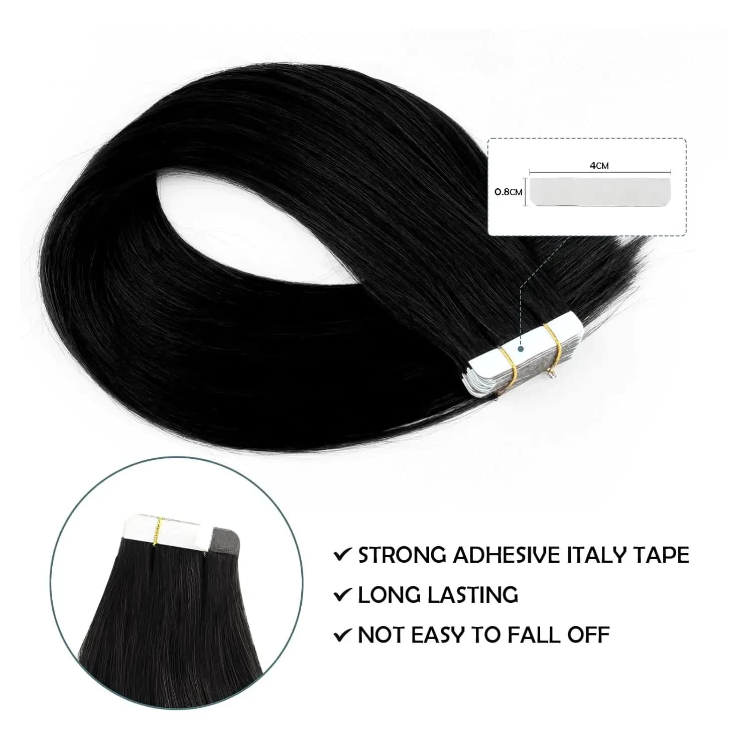 Bande droite dans les Extensions de cheveux trame de peau cheveux brésiliens 100% Extensions de chev