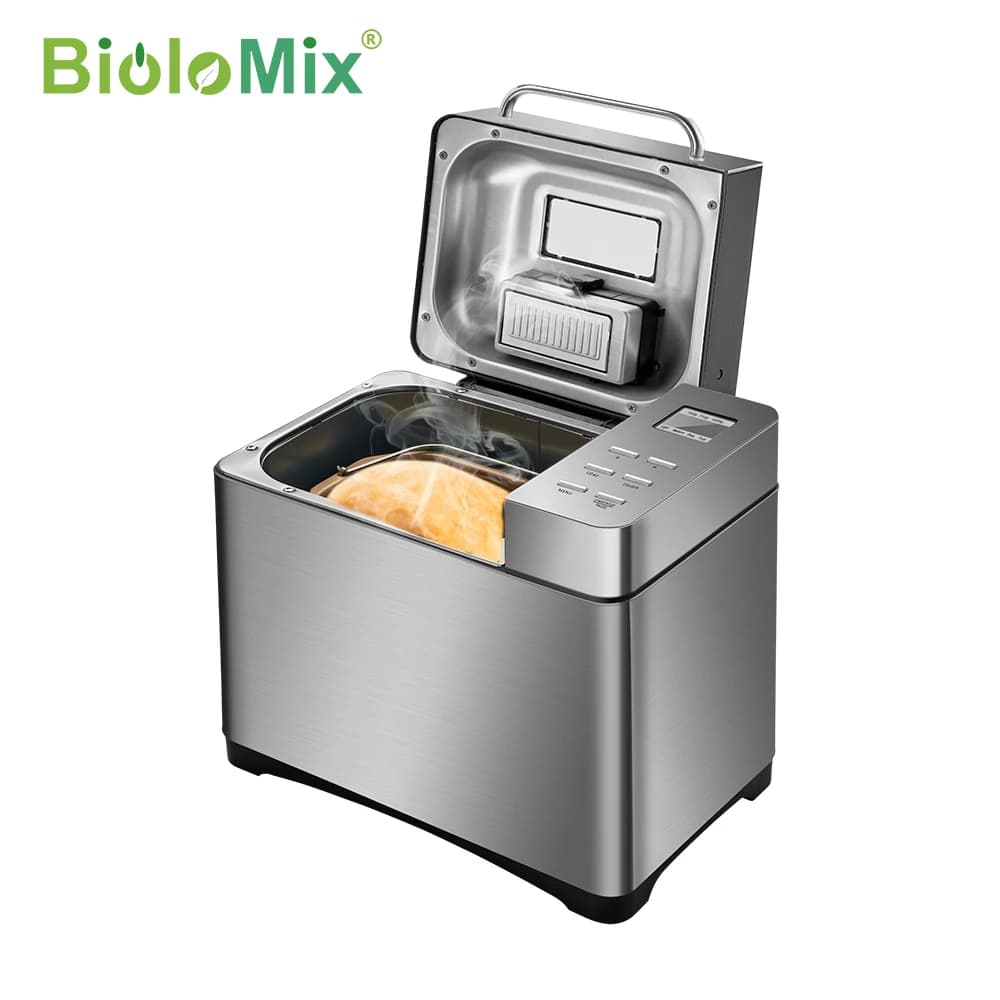 Biolomix – Machine à pain automatique en acier inoxydable, 1KG, 19 en 1, 650W, Machine à pain Progra