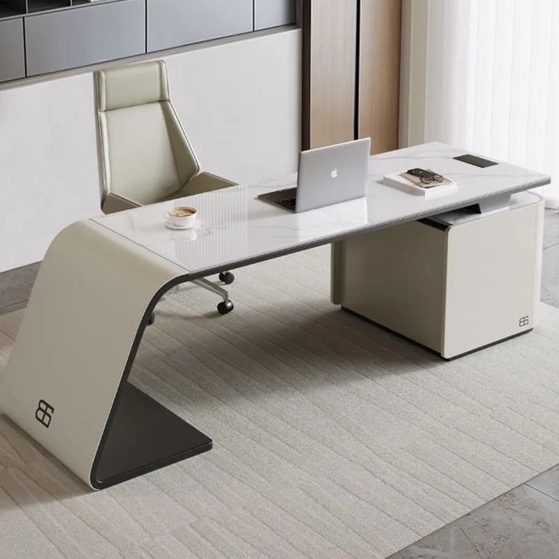 Mobilier de bureau minimaliste moderne personnalisé, bureaux peints, bureaux de luxe en forme de L p