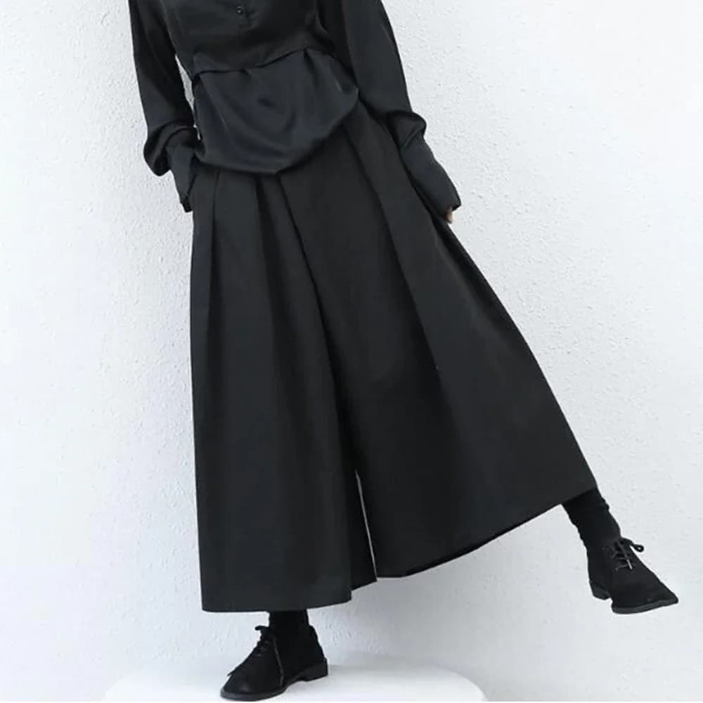 Pantalon Hakama ample à 7 points, Style gothique foncé, nouvelle tendance, jambes larges, sans genre