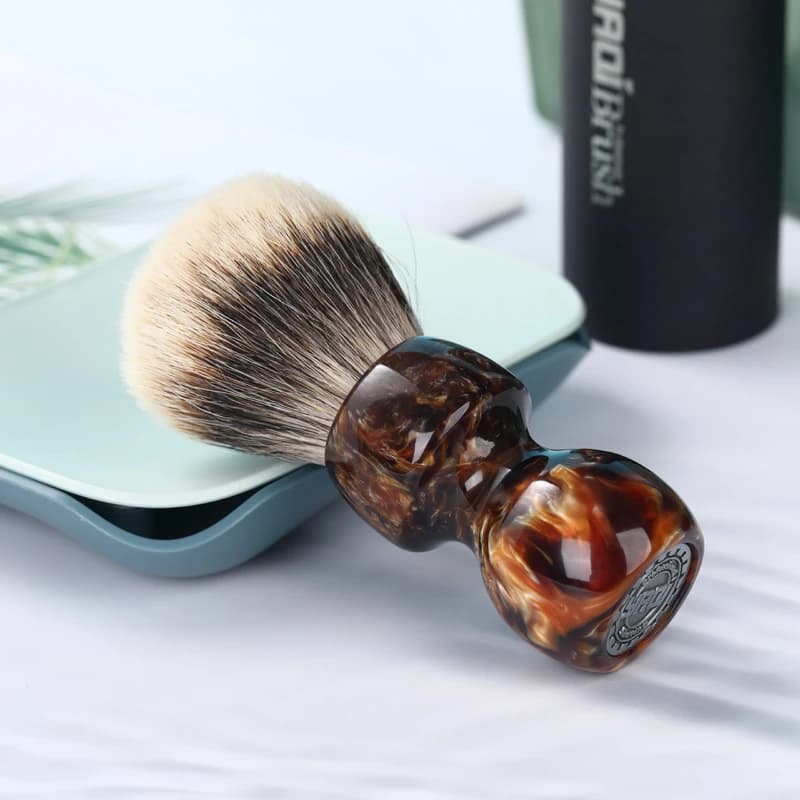 YAQI Caramel 26MM deux bandes poils de blaireau hommes brosse de rasage humide