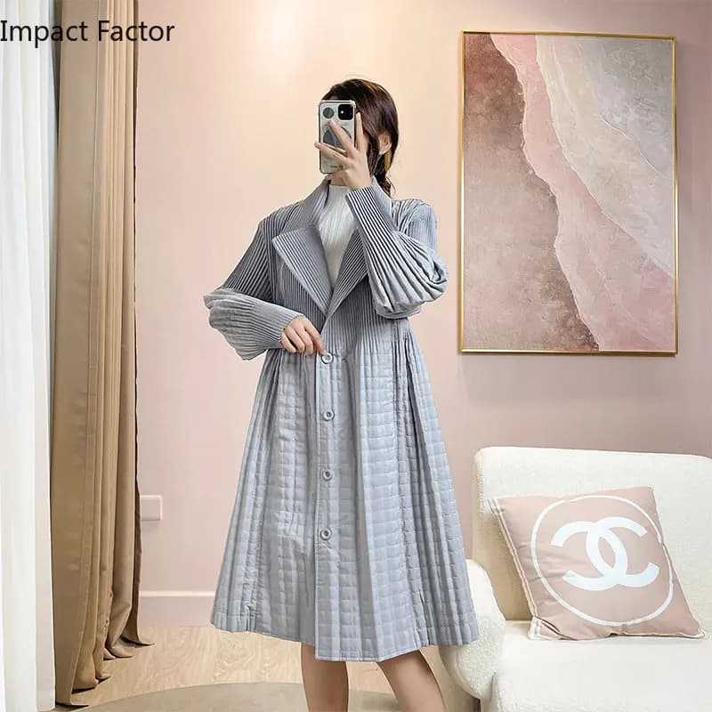 Ata Yake-Veste Plissée à Revers pour Femme, Taille et Coton Polyvalent, Simple Boutonnage, Nouvelle 