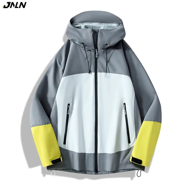 JNLN unisexe imperméable Softshell veste randonnée Camping escalade Trekking coupe-vent à capuche dé