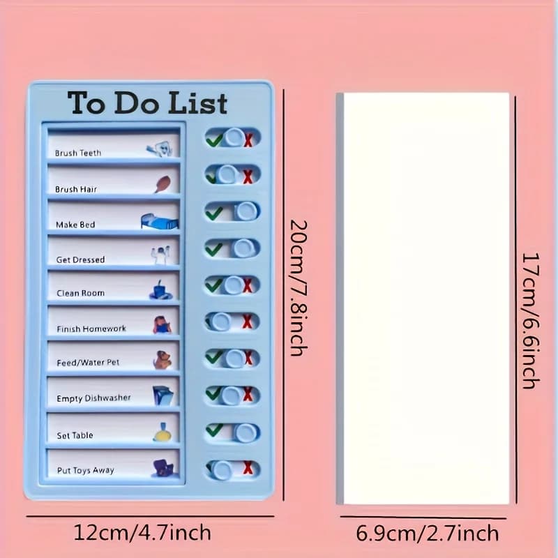 Tableau de tâches pour enfants, liste de choses à faire, liste de contrôle à glissière pour la routi