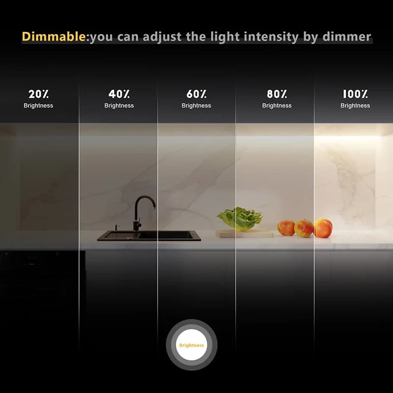 Bande lumineuse LED CCT COB haute densité 608 LED s/m, Flexible et variable, 2700K à 6500K, éclairag