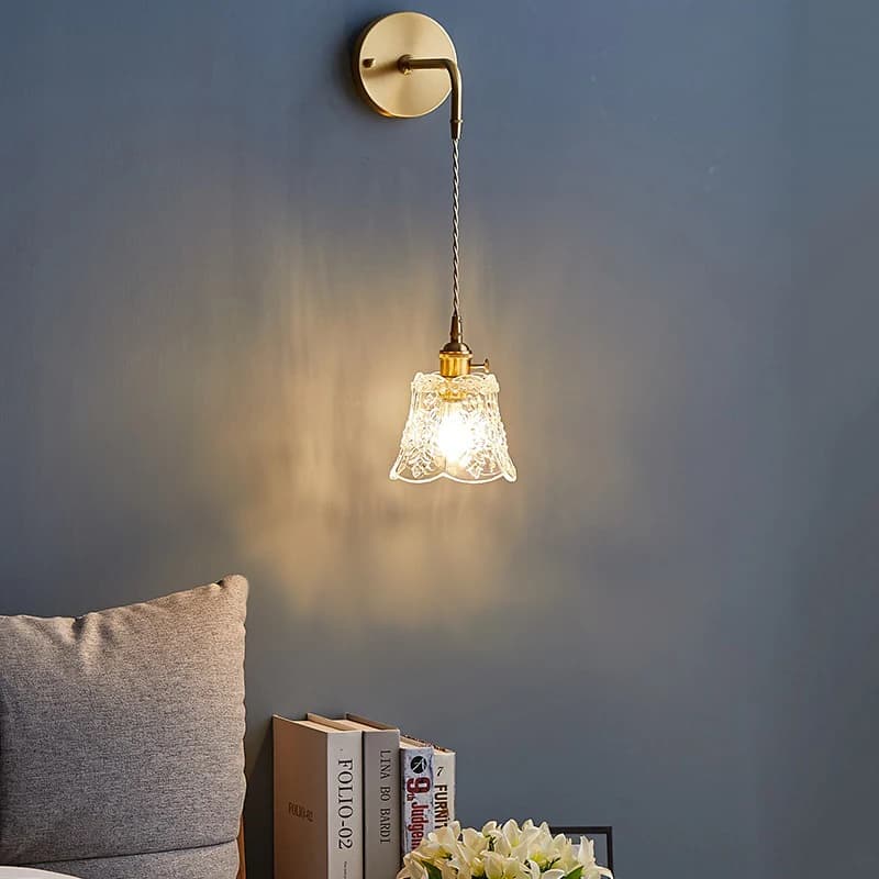 3 Styles nordique fleur verre pendentif lumières chambre Restaurant salle à manger suspension Vintag