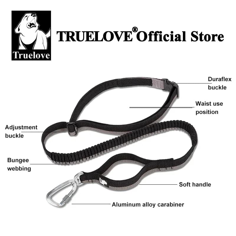 Truelove – laisse élastique pour animaux de compagnie, mains libres, pour chiens de taille moyenne e