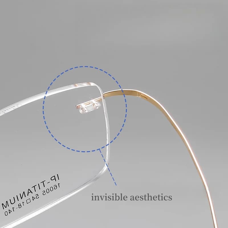 Monture de lunettes sans monture en titane pur ultra-léger pour hommes, affaires carrées, contrevena
