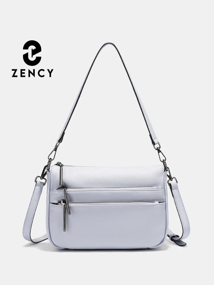 Zency – petit sac à main simple pour femmes, en cuir véritable, grande capacité, sac à bandoulière d