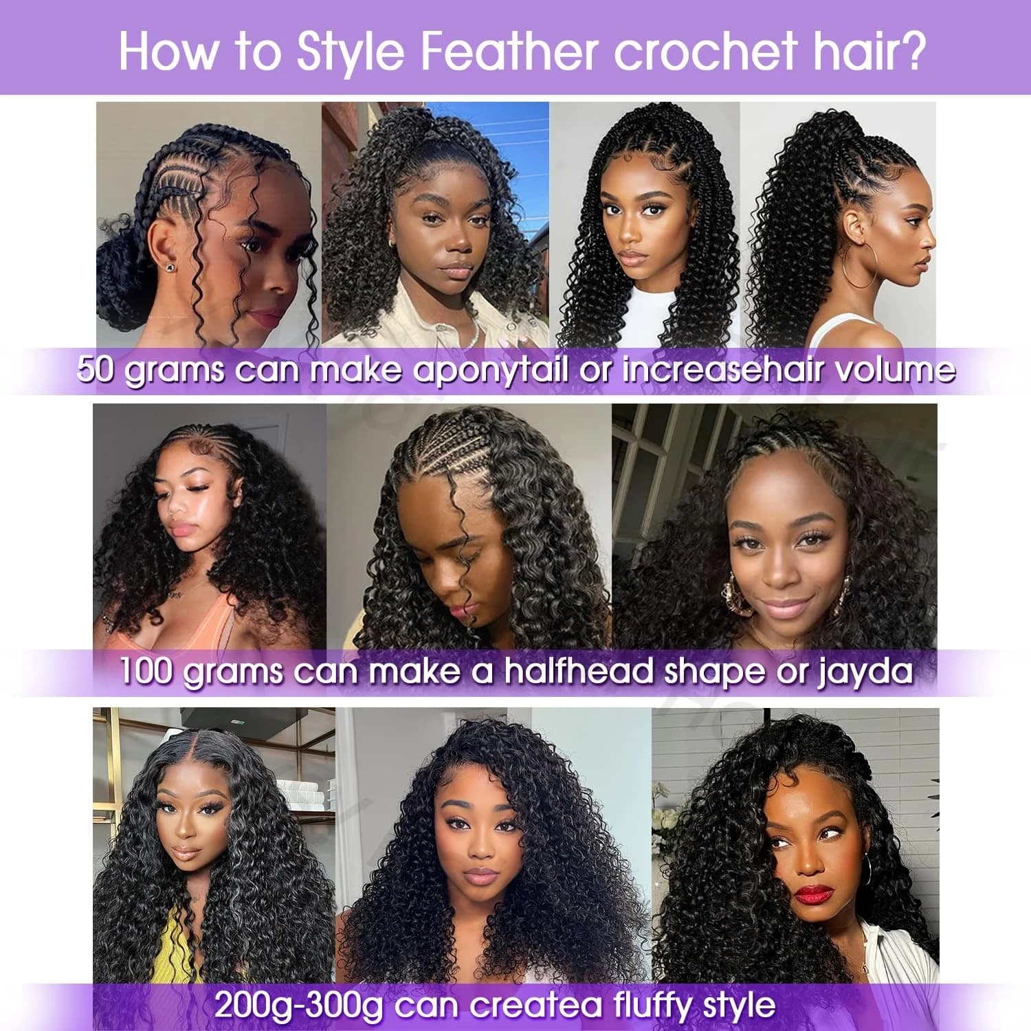 Cheveux en vrac pré-divisés pour tressage, extensions de cheveux humains Deep Wave au crochet, tress