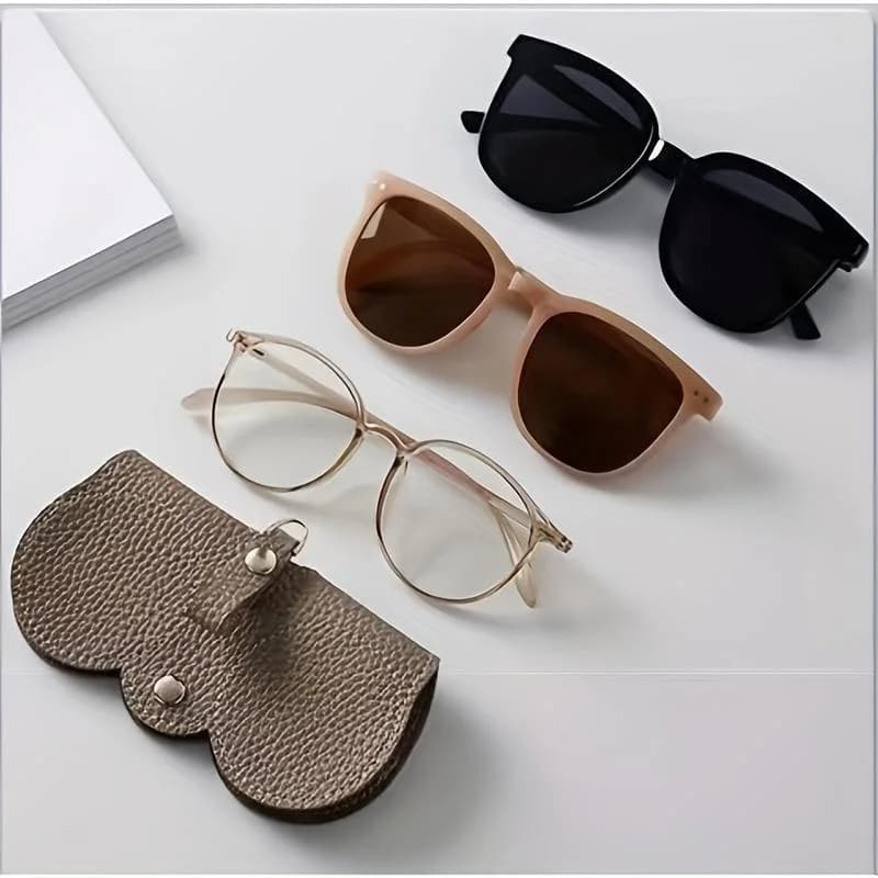 Housse de lunettes en relief Litchi, jolie pochette suspendue en cuir PU pour lunettes de soleil, sa