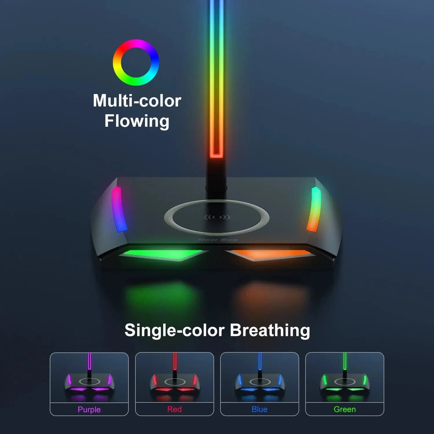 Nouveau Bee Z12 RGB support de casque avec Base de chargeur sans fil support de casque de jeu de bur