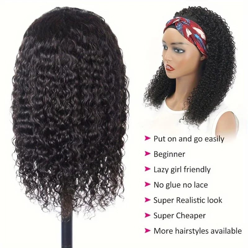 200% densité perruque de cheveux humains bandeau court Bob perruque naturel noir court bouclé Bob co