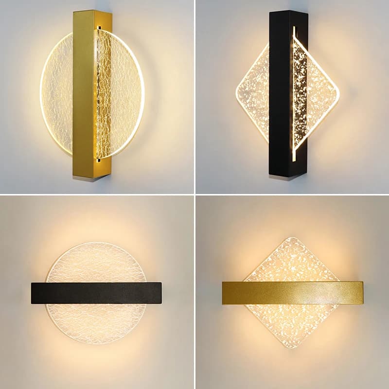 Luxueux acrylique applique feuille d'or moderne LED applique murale intérieure 10W nordique applique