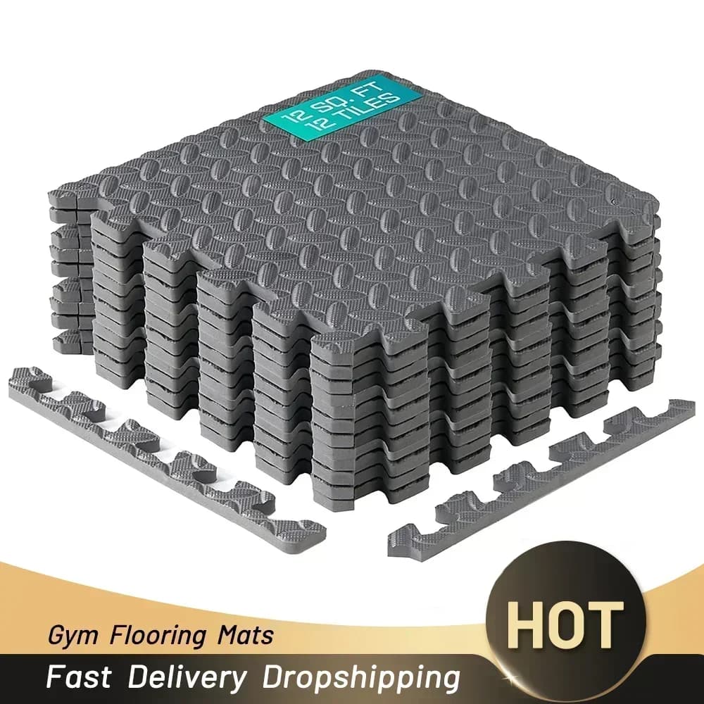 Carreaux de sol en mousse EVA à emboîtement pour salle de sport à domicile, polymère de fitness, puz