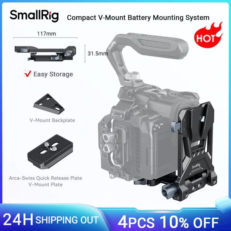 SmallRig-Kit de plaque de montage de batterie V-Mount avec double plaque de dégagement rapide pour A