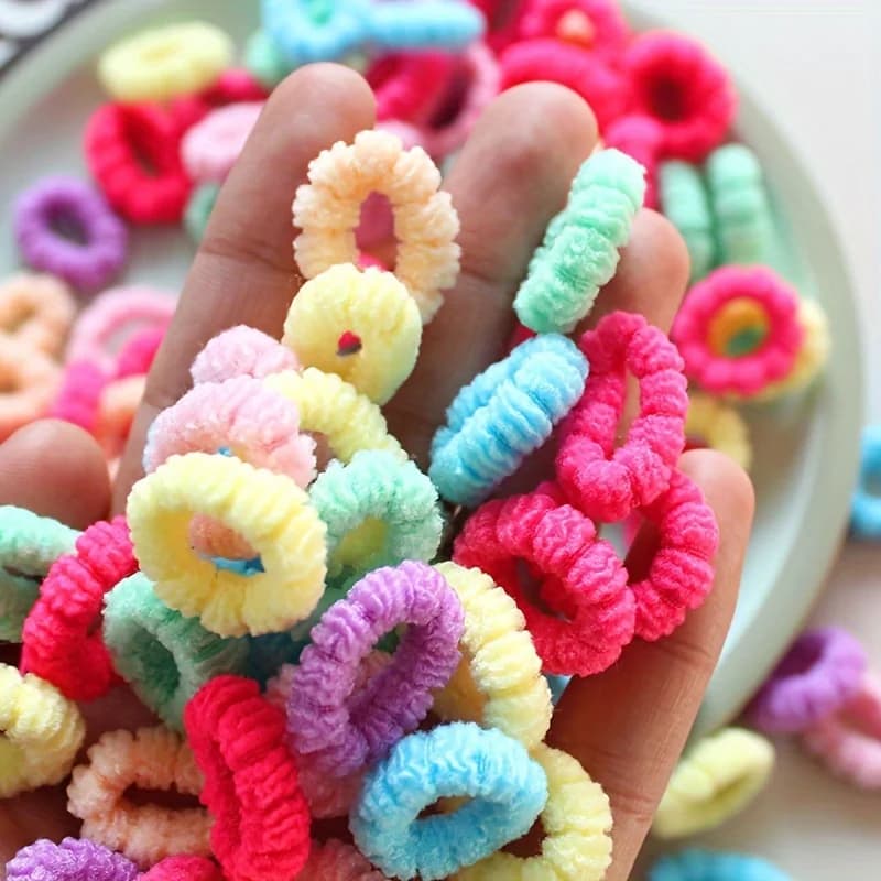 Accessoires pour cheveux pour filles, 100/200/300 pièces, cravate élastique colorée, adaptée à la co
