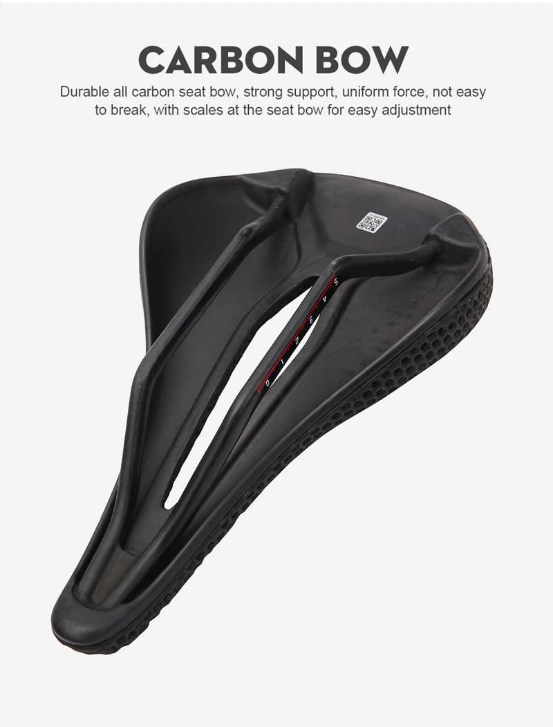 Selle de vélo imprimée en 3D ultralégère en Fiber de carbone, coussin de siège de vélo de route et d