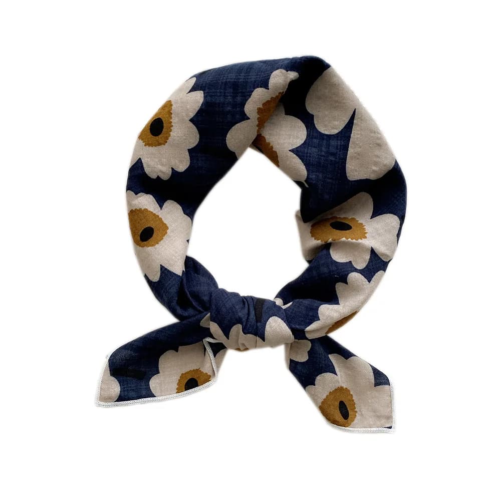 Foulard carré en coton et lin de 55 cm pour femmes, style coréen, pour étudiantes, mode printemps-au