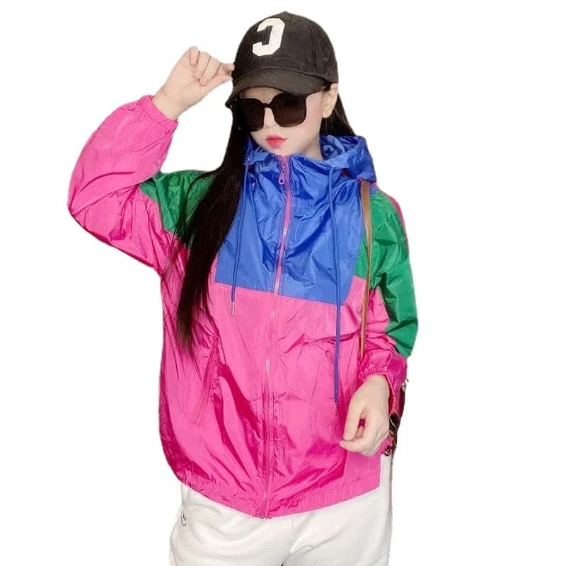 Veste à capuche à manches longues pour femmes, sweat-shirt, vêtements de protection solaire, patchwo