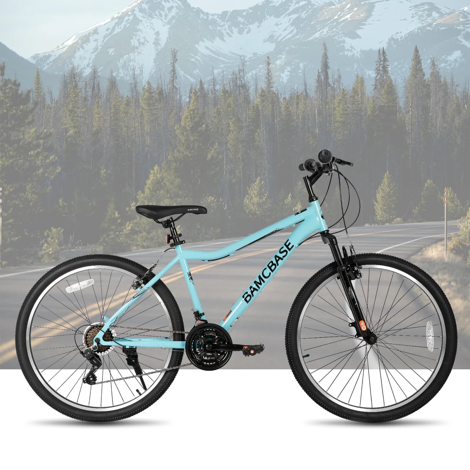 Hiland-VTT à 21 vitesses avec fourche à suspension pour homme et femme, cadre en acier, violet, vert