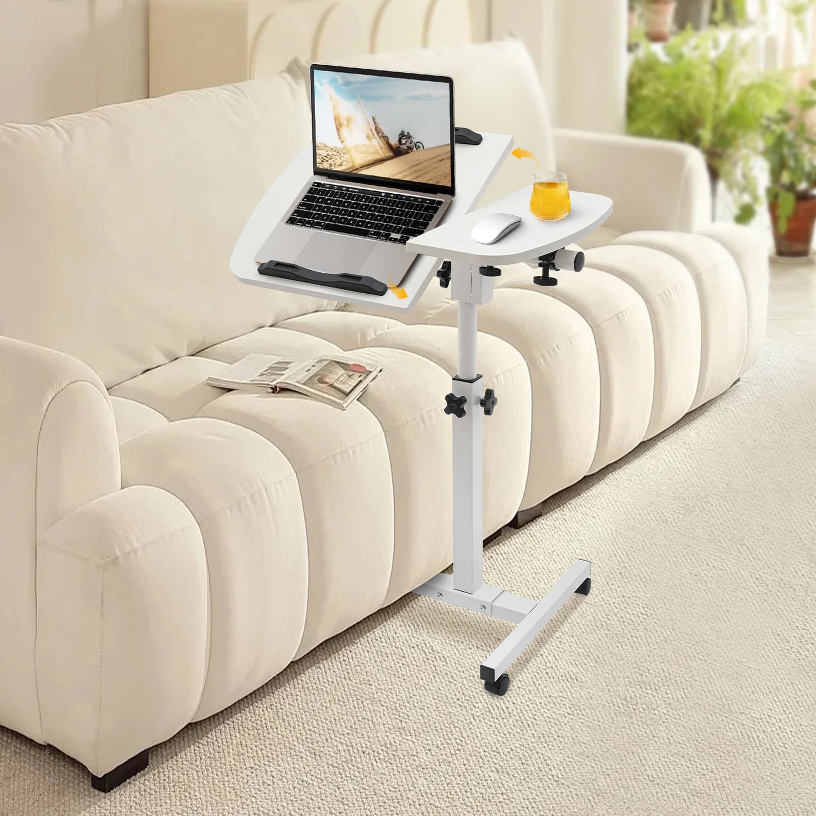 Angle & recommande-Table roulante réglable pour ordinateur portable, support pour ordinateur portabl
