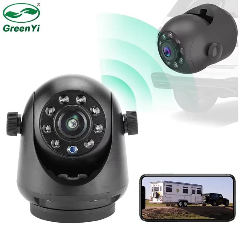 GreenYi-Objectif Fisheye WiFi 5G avec Vision Nocturne IR, Caméra de Rectransistors Sans Fil avec Att