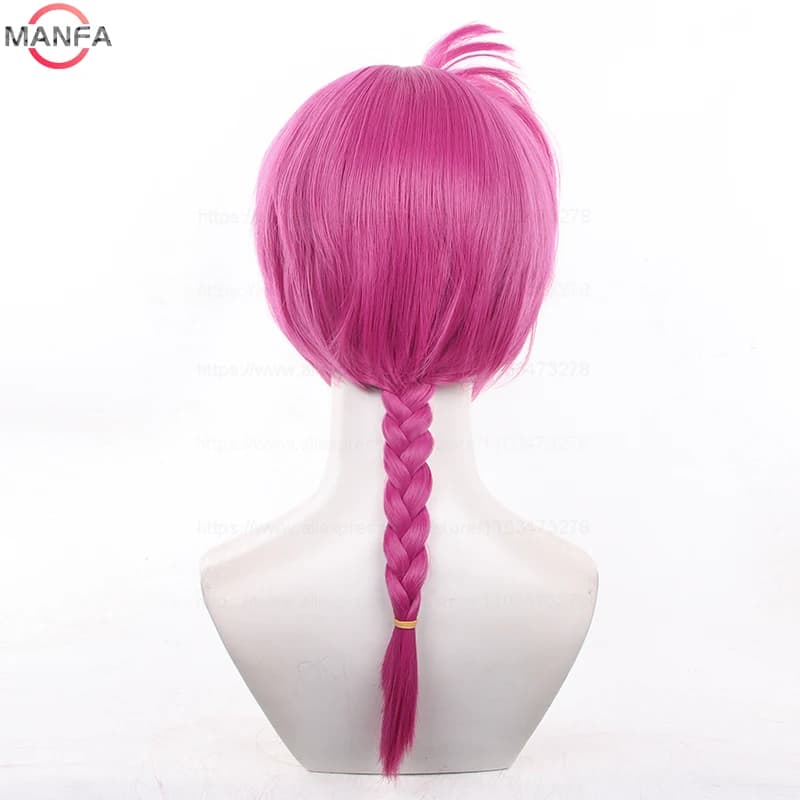 Haute qualité nouveau Anime Ranma 1/2 Ranma Cosplay perruque Ranma noir Rose rouge tressé Halloween 
