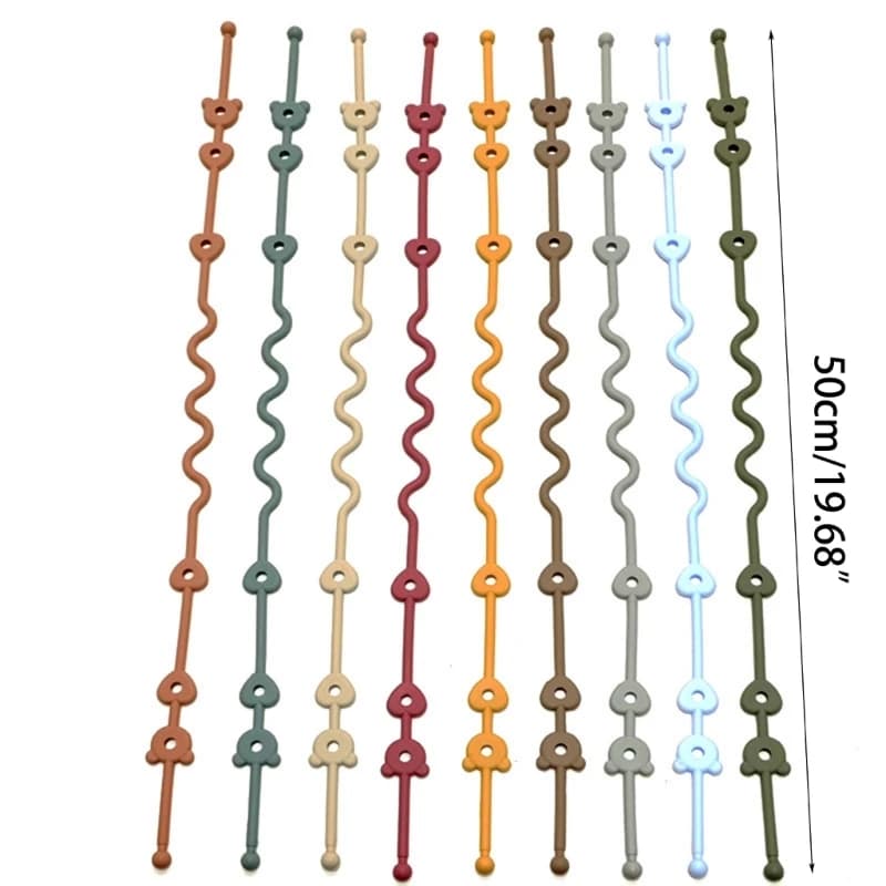 Chaîne sucette pour bébé avec sangles sécurité, support en Silicone, accessoire poussette chaise hau