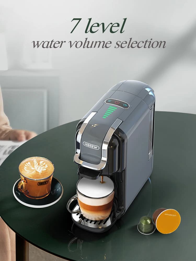 HiBREW Machine à café à capsules multiples, chaud/froid Dolce Gusto lait Nespresso Capsule ESE Pod c