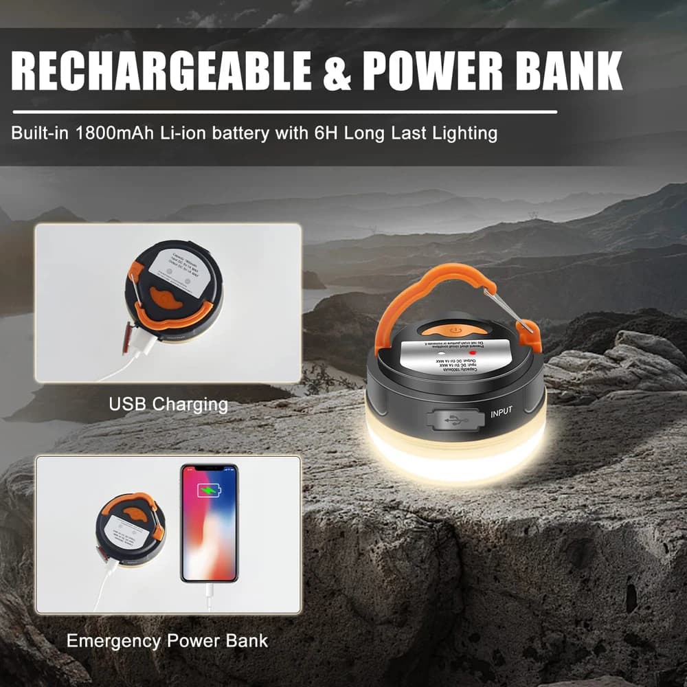 10W haute puissance Camping lanterne tentes lampe 1200mah USB Rechargeable Portable Camping lumières